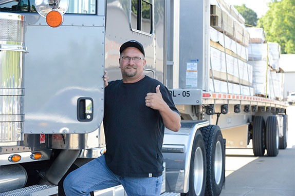 Richland Laminated Columns truck and driver