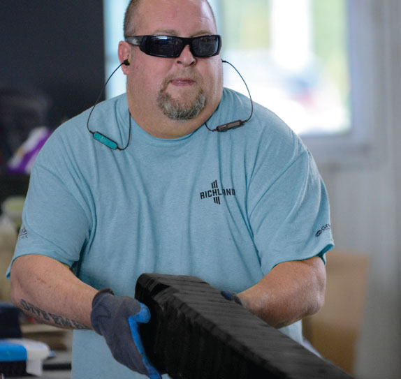 Richland employee prepping Green Post